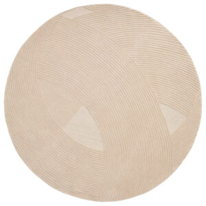 Kave Home Béžový vlněný koberec Domm Ø 200 cm