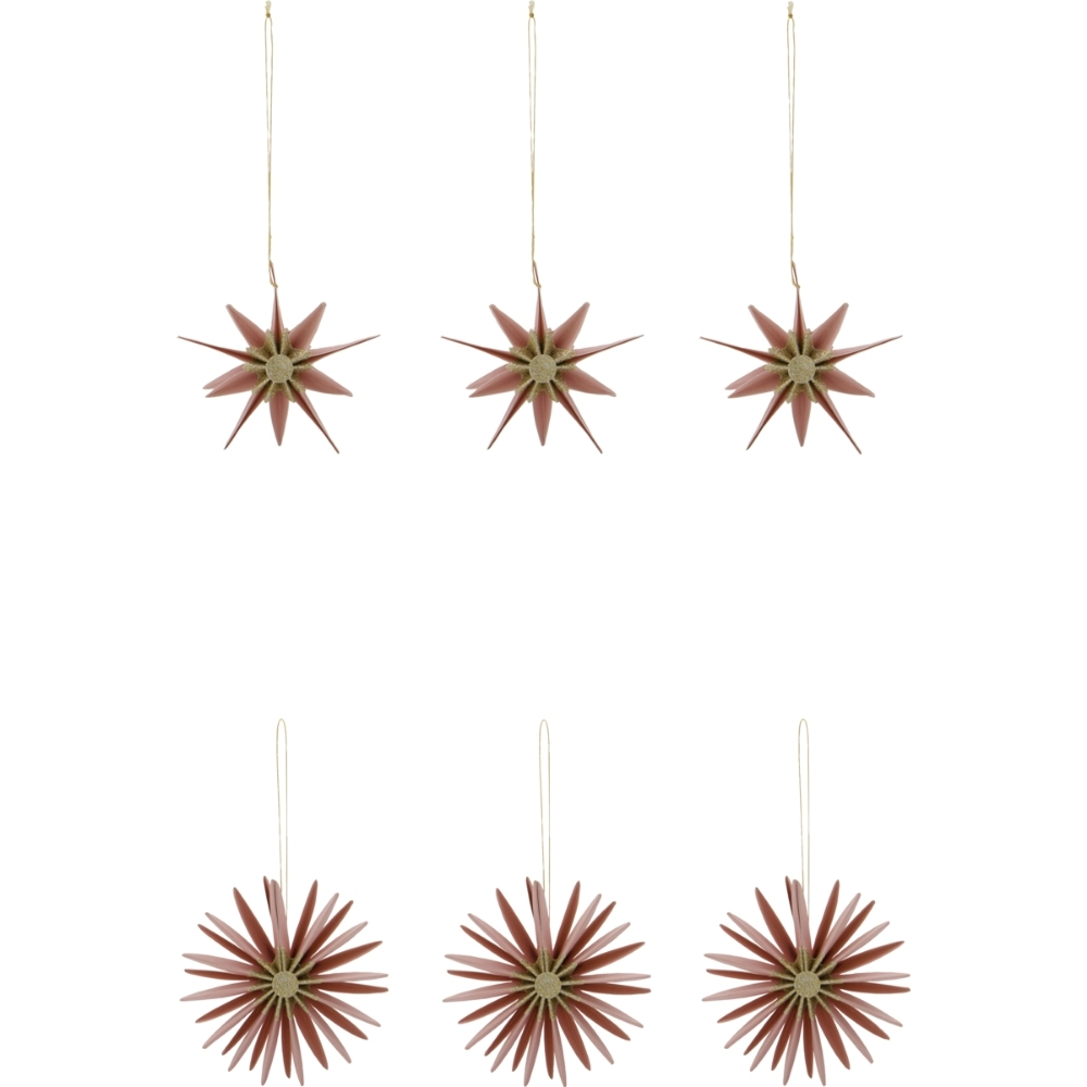 House Doctor Růžovo-zlaté papírové vánoční ozdoby Stari 8 cm