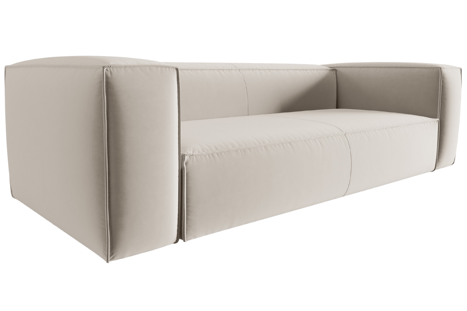 Cosmopolitan Design Světle béžová sametová čtyřmístná pohovka Mackay 230 cm