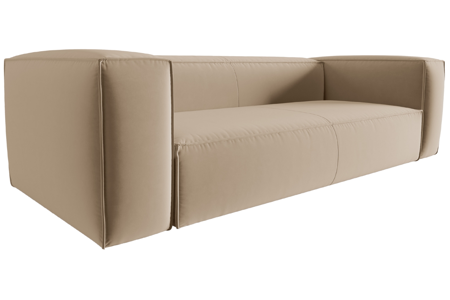 Cosmopolitan Design Pískově hnědá sametová čtyřmístná pohovka Mackay 230 cm