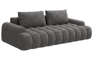 Cosmopolitan Design Šedá sametová rozkládací pohovka Linz 250 cm