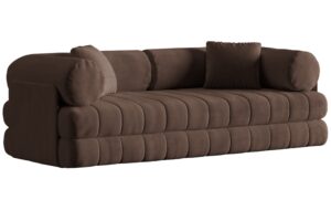 Cosmopolitan Design Hnědá sametová rozkládací pohovka Kemi 206 cm