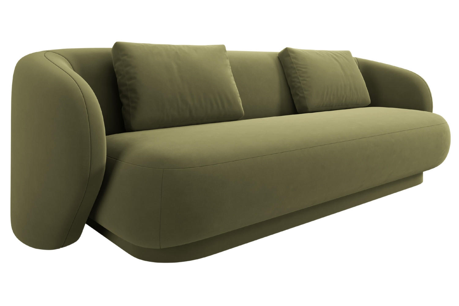 Cosmopolitan Design Zelená sametová trojmístná pohovka Camden 204 cm