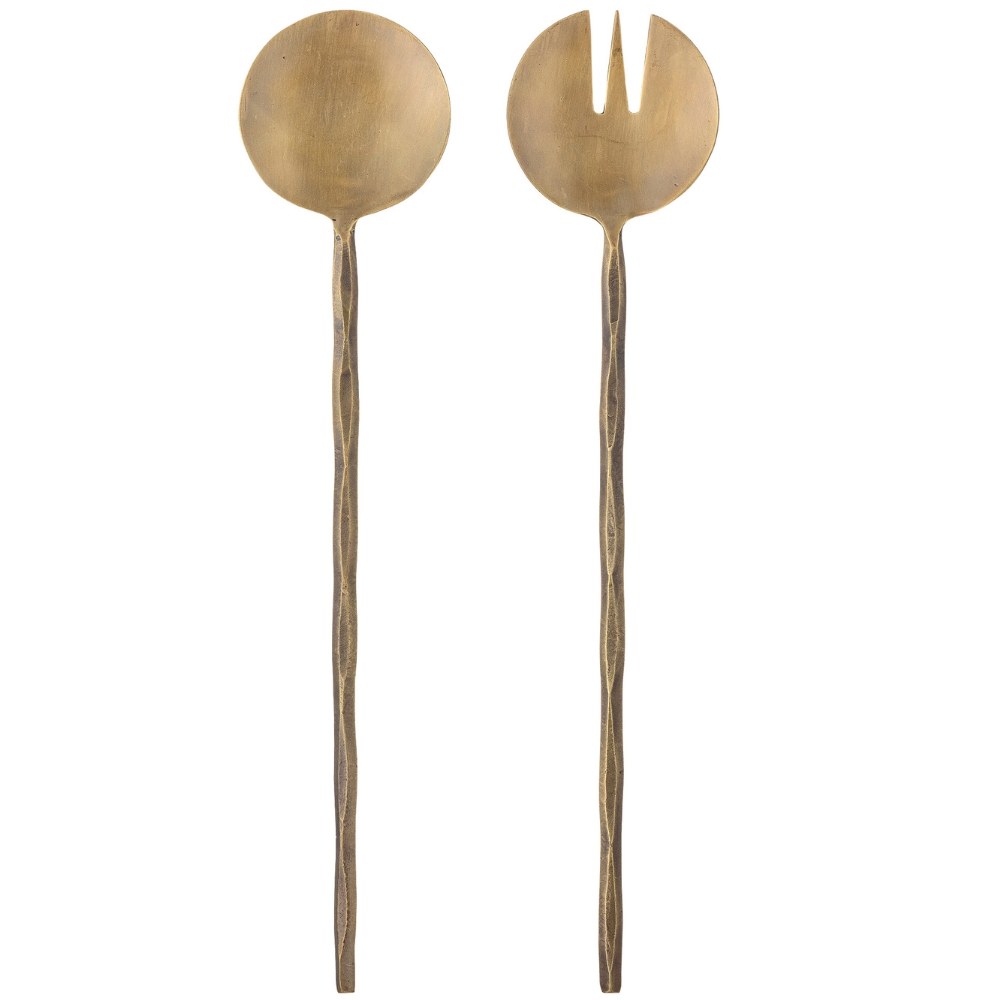 Bloomingville Set dvou mosazných salátových lžic Gaith 28 cm