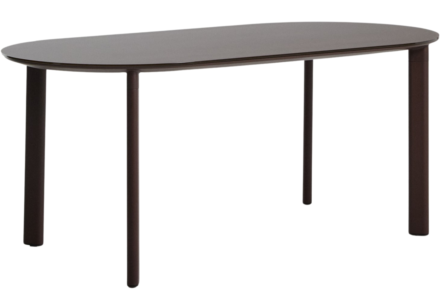 Kave Home Hnědý zahradní jídelní stůl Erice 180 x 90 cm se skleněnou deskou