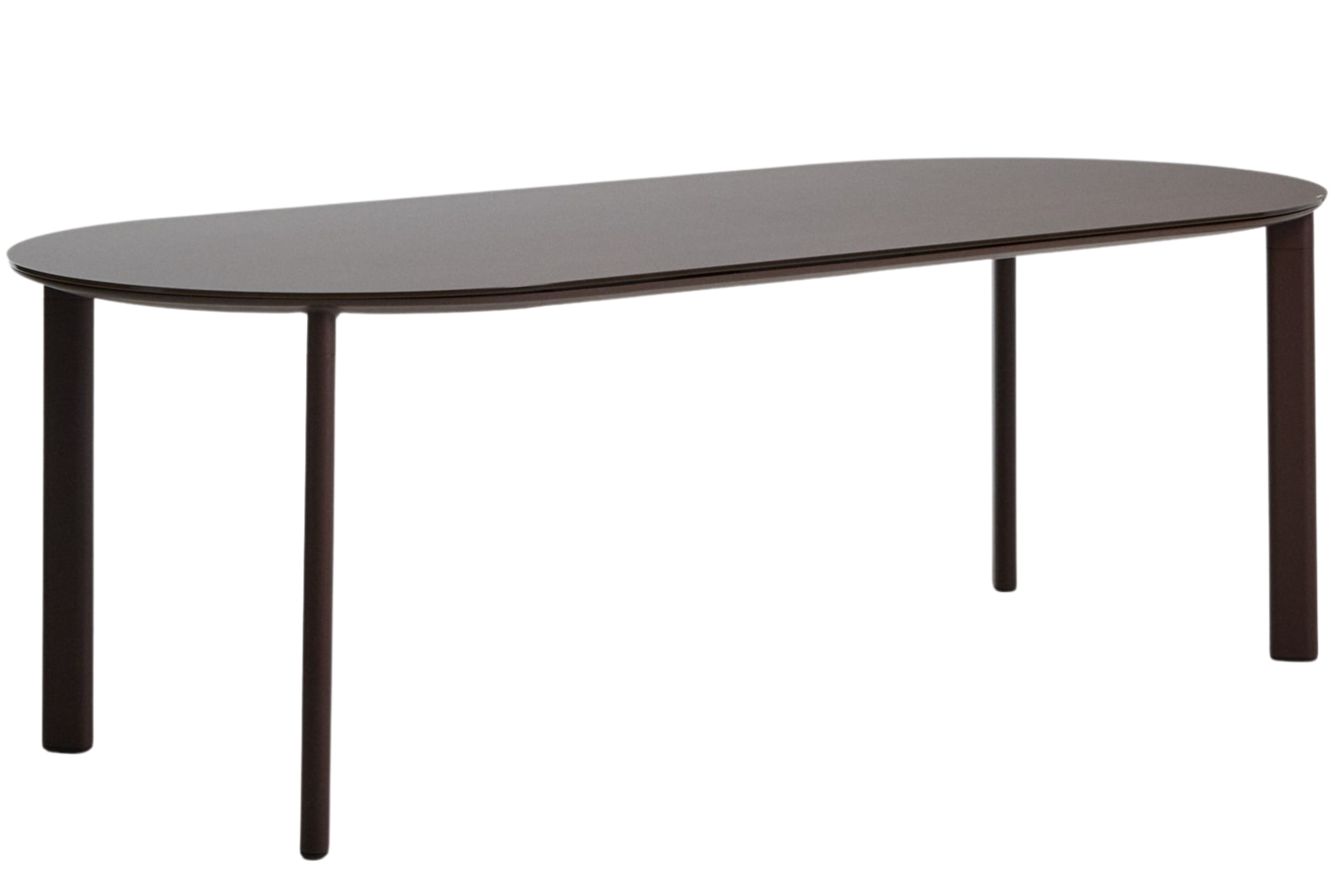 Kave Home Hnědý zahradní jídelní stůl Erice 230 x 100 cm se skleněnou deskou