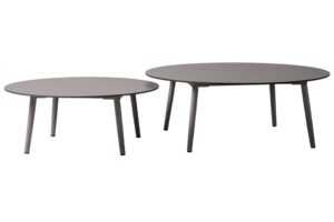 Micadoni Set dvou černých zahradních stolků Salada 65/80 cm