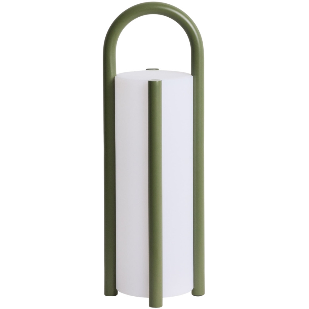 Kave Home Zelená přenosná zahradní LED lampa Leros 48 cm