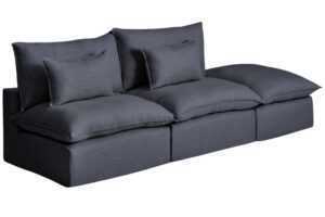 Kave Home Tmavě šedá pohovka Anarela 310 cm s odnímatelným potahem