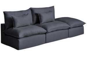 Kave Home Tmavě šedá pohovka Anarela 310 cm s odnímatelným potahem