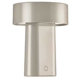 Zone Denmark Béžovošedá plastová nabíjecí stolní LED lampa Oblong