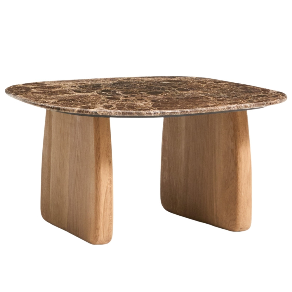 Kave Home Hnědý mramorový odkládací stolek Pirita 71 x 70 cm