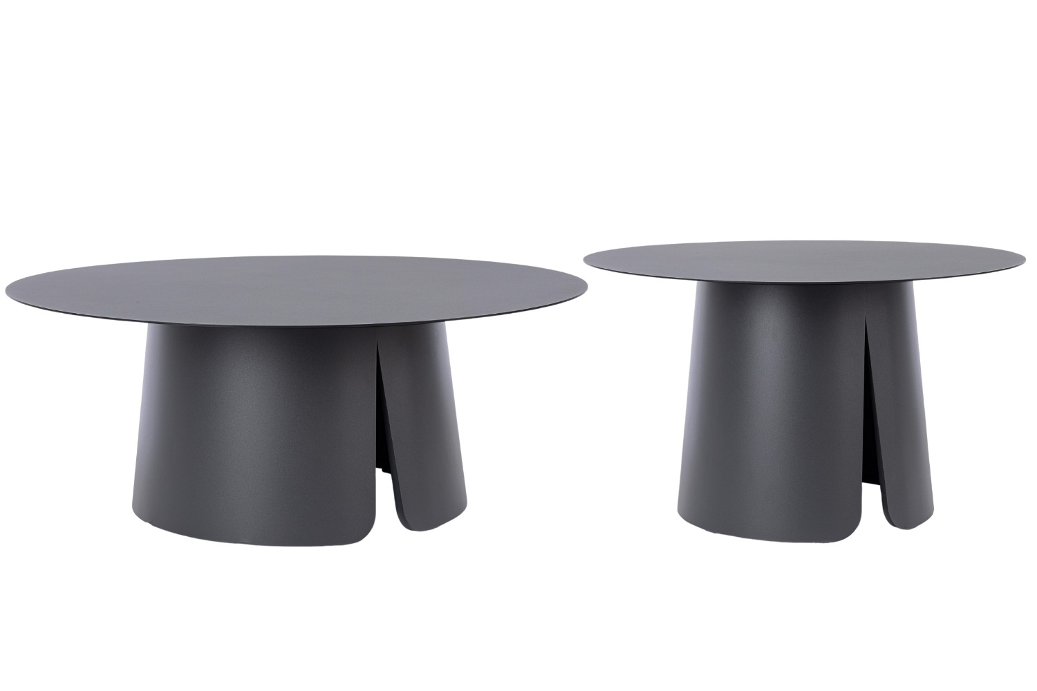 Bizzotto Šedý set dvou zahradních stolků Bryan 70/90 cm