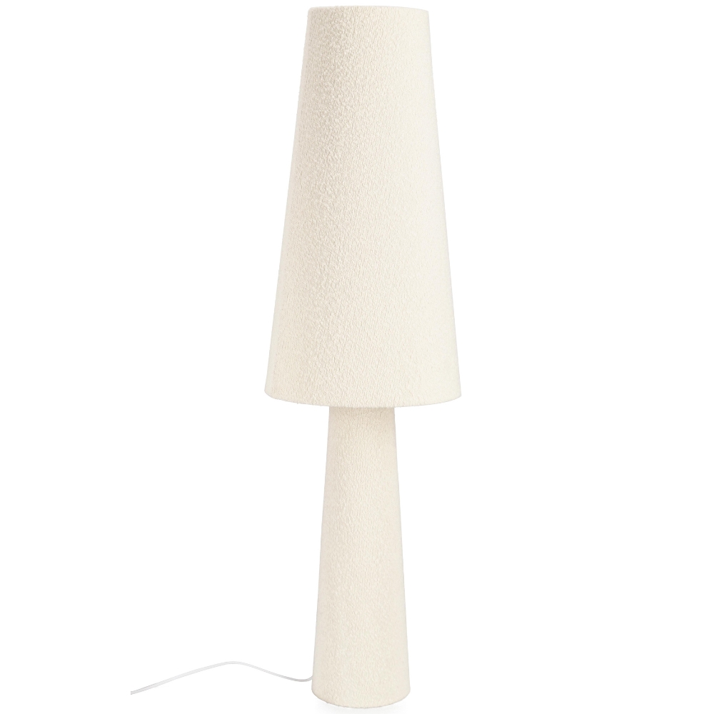 Bizzotto Bílá bouclé stojací lampa Radha 120 cm