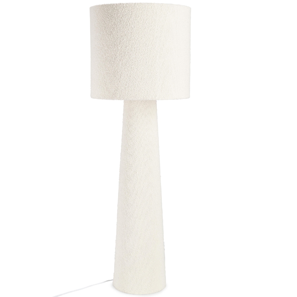 Bizzotto Bílá bouclé stojací lampa Radha 130 cm