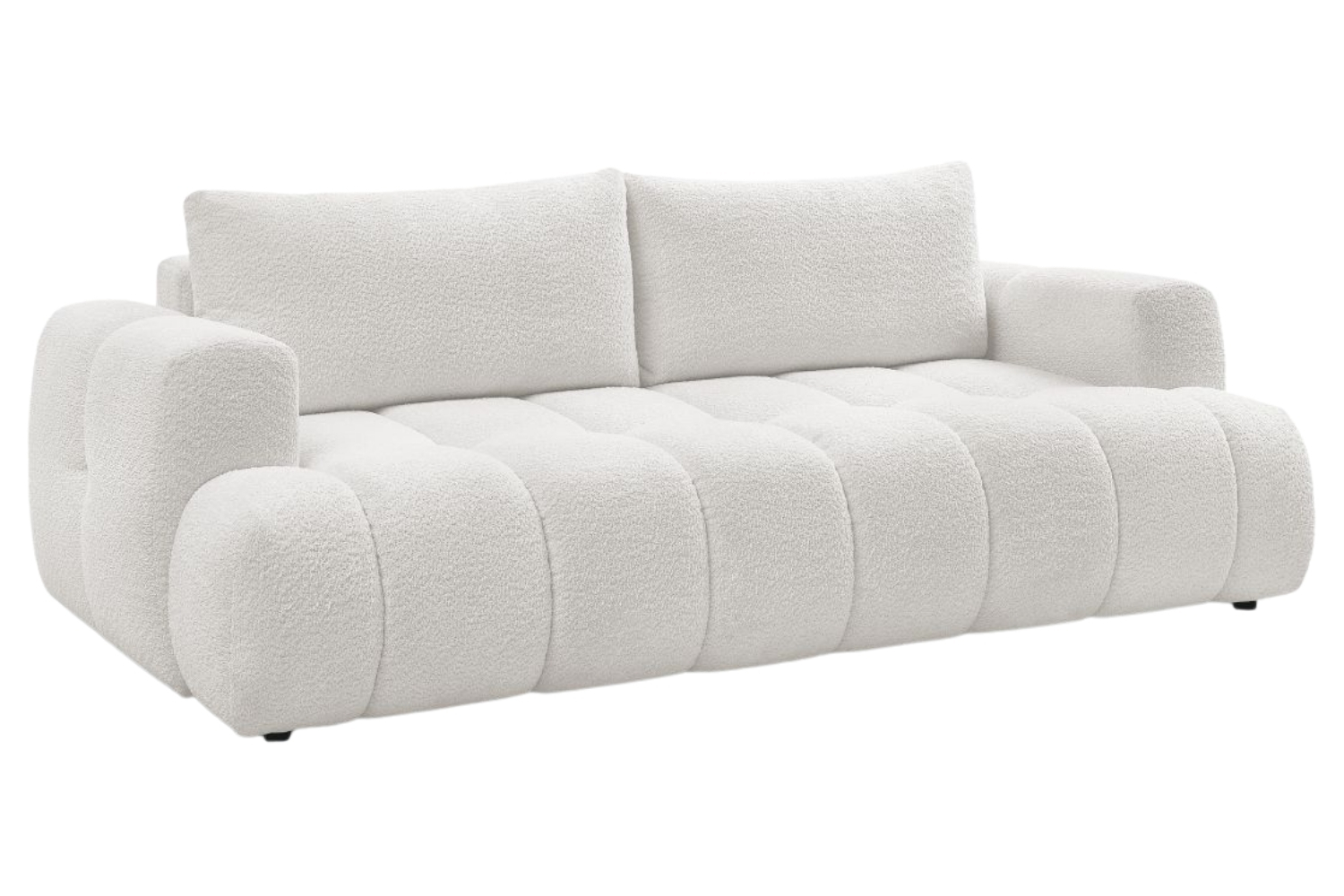 Bobochic Paris Bílá bouclé rozkládací pohovka Fuji 251 cm