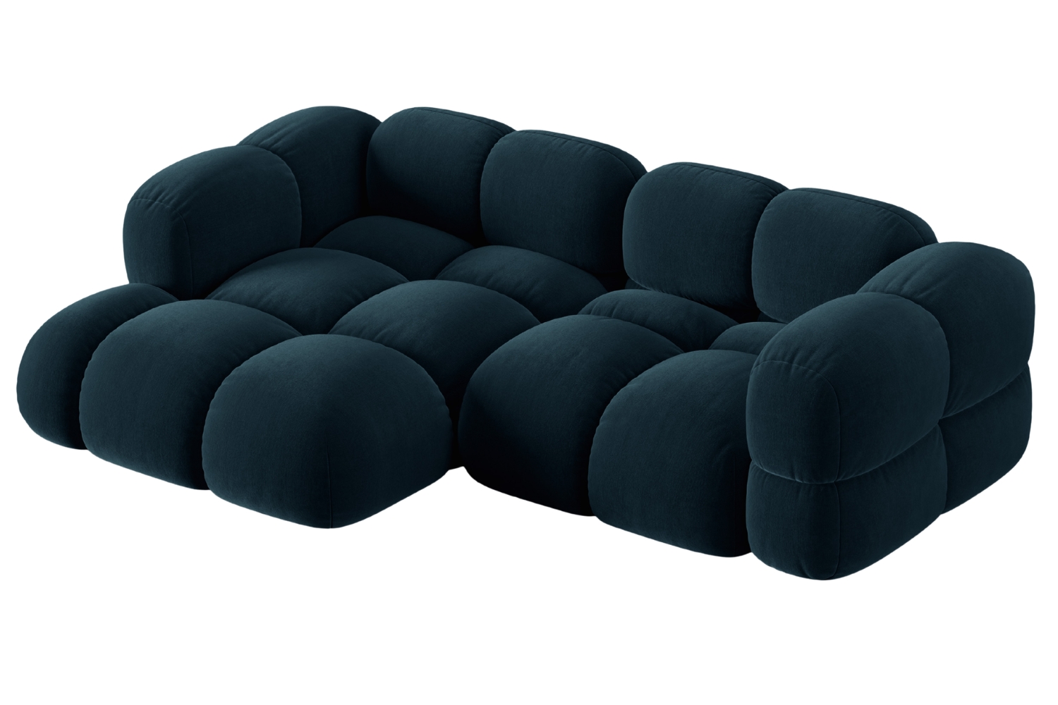 Cosmopolitan Design Tmavě modrá sametová rohová pohovka Loretto 250 cm