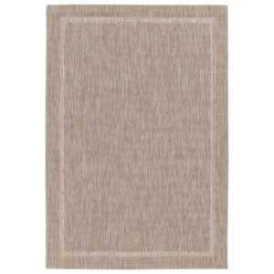 Fargotex Šedý zahradní koberec Grano Frame 200 x 290 cm