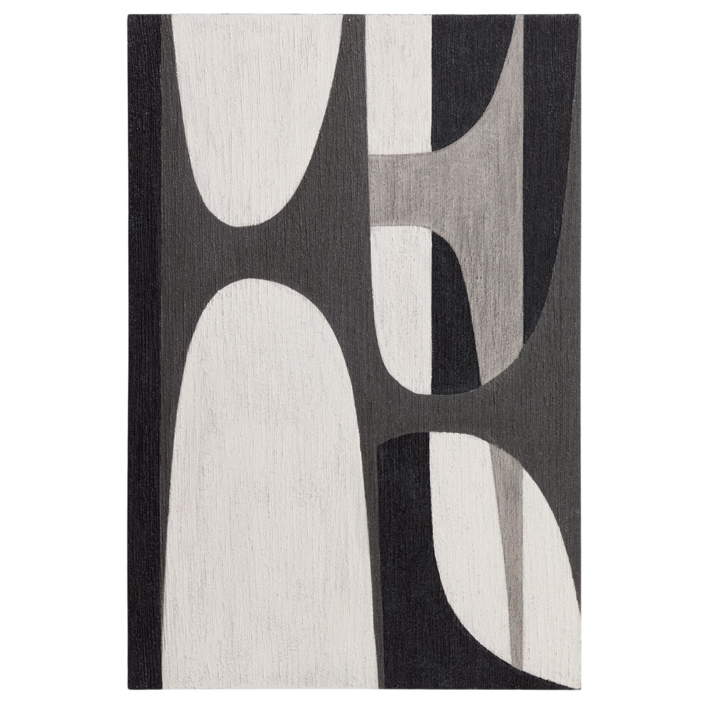 Kave Home Černobílý abstraktní obraz Onure 90 x 60 cm