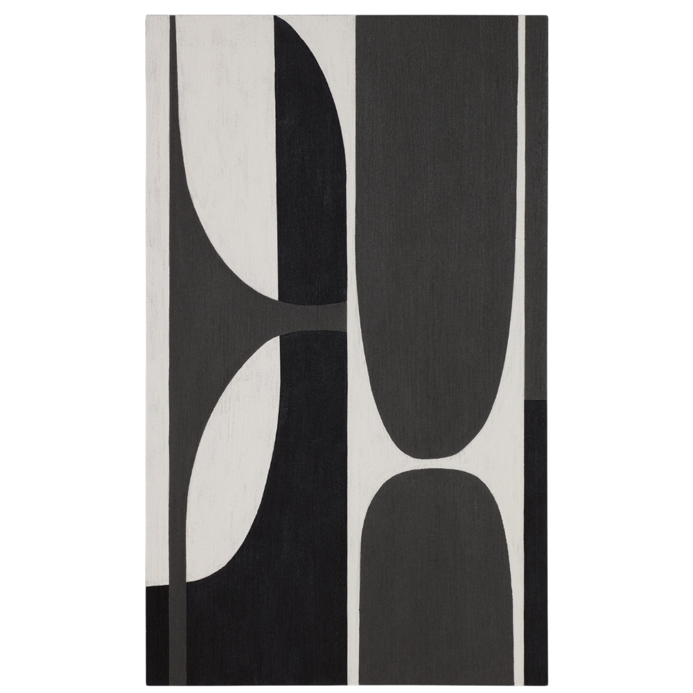 Kave Home Černobílý abstraktní obraz Onure 200 x 120 cm