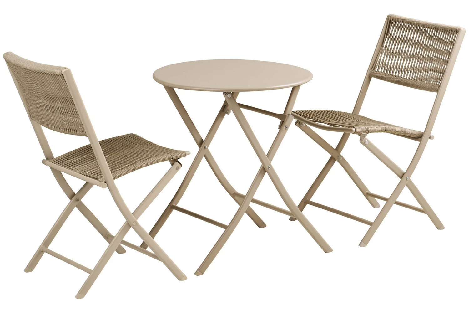 Nordic Living Béžový skládací zahradní set stolu a dvou židlí Acro