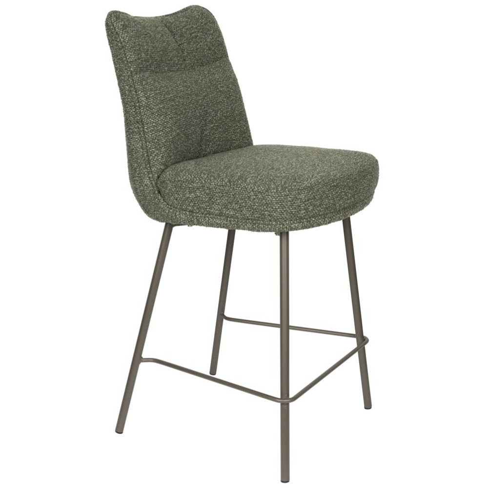 Housecraft Living Zelená čalouněná barová židle Jacques 65 cm