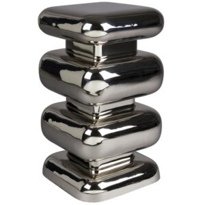 Dutchbone Stříbrný kovový odkládací stolek STUBBY 49 cm