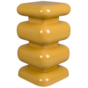 Dutchbone Žlutý kovový odkládací stolek STUBBY 49 cm