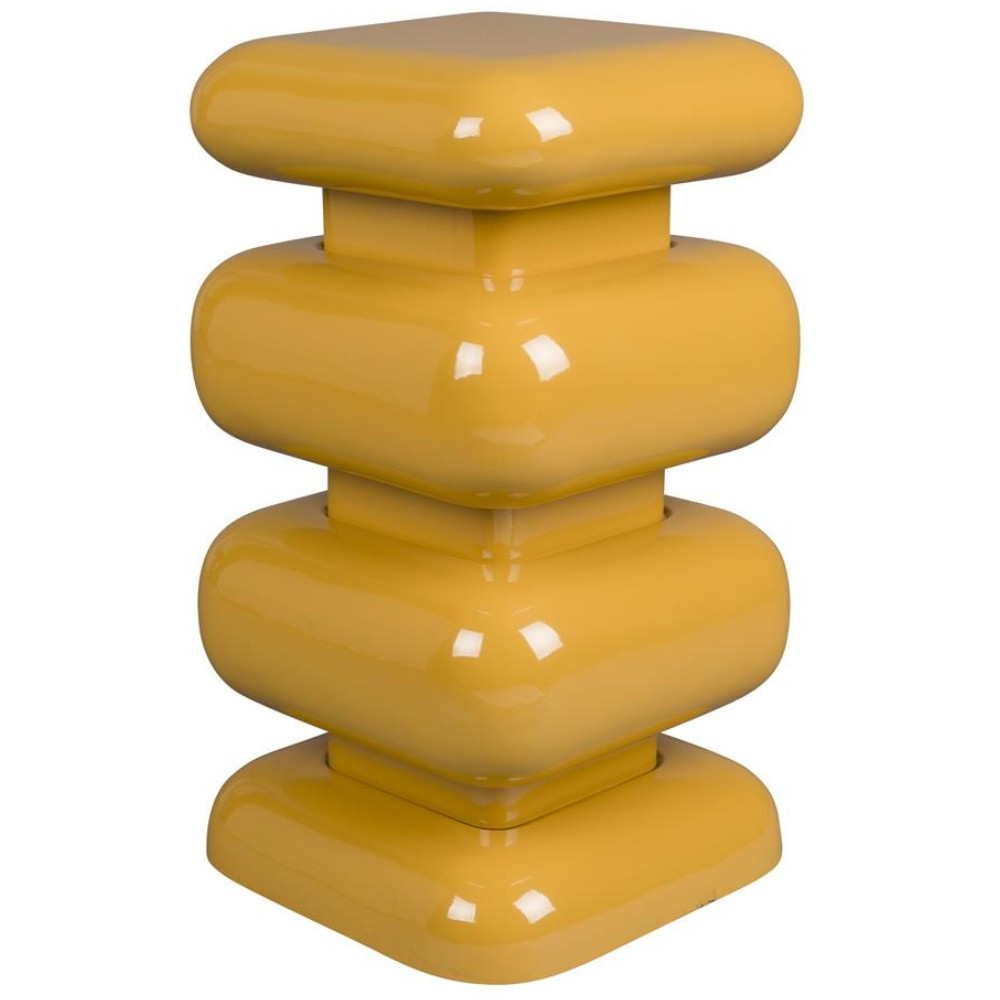 Dutchbone Žlutý kovový odkládací stolek STUBBY 49 cm
