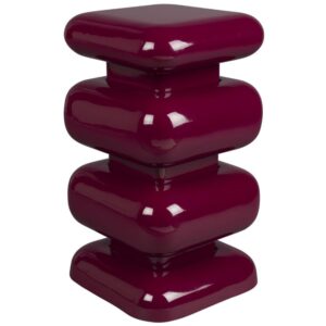 Dutchbone Bordově červený kovový odkládací stolek STUBBY 49 cm