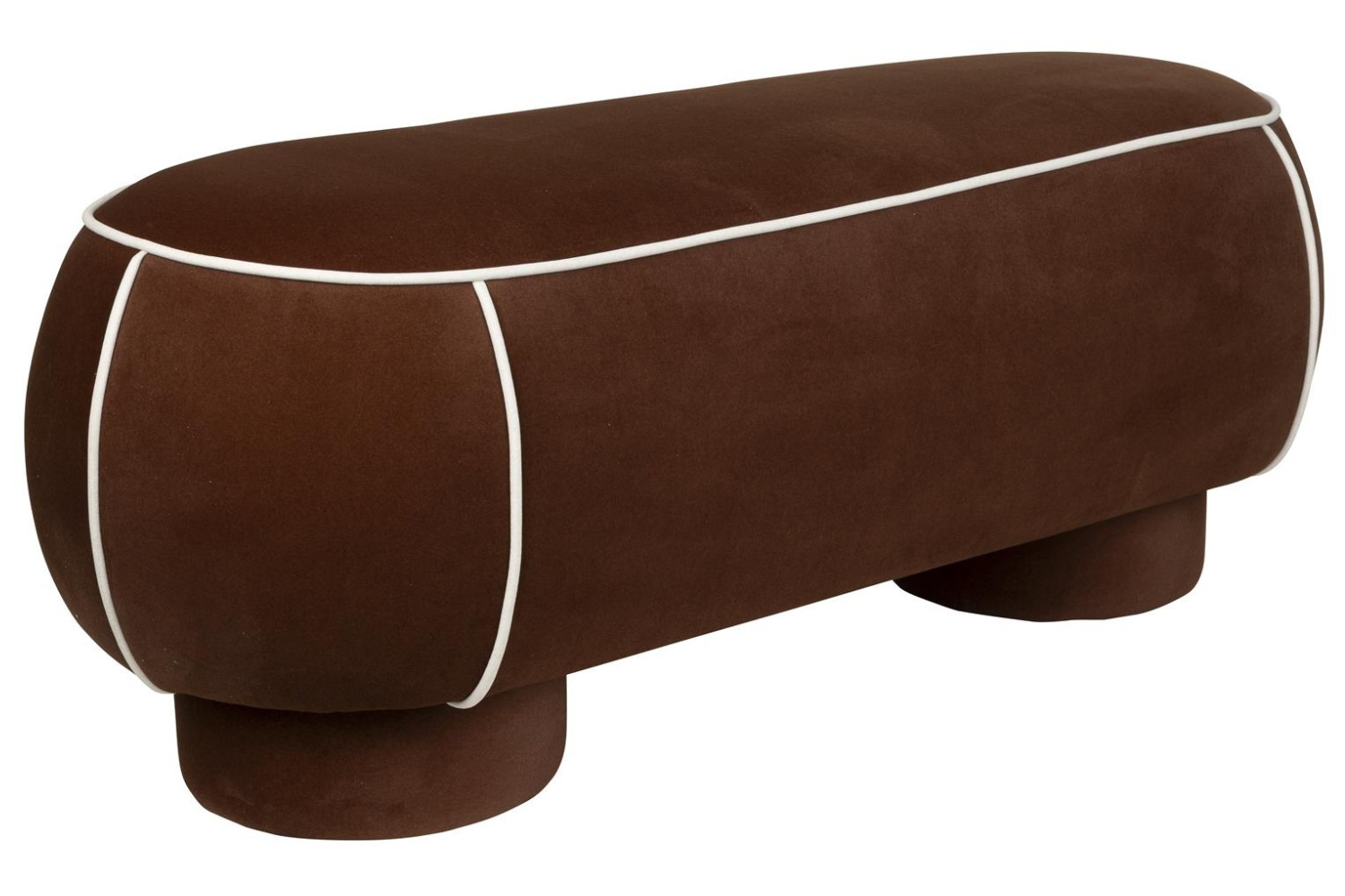 White Label Tmavě červená čalouněná lavice MARINA 121 cm