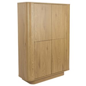 White Label Dubová komoda ALMIRA 100 x 40 cm s mramorovým dekorem