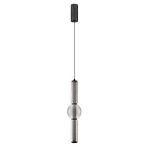 Nova Luce Kouřově šedé skleněné závěsné LED světlo Ulon 12 cm