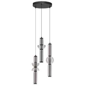 Nova Luce Kouřově šedé skleněné závěsné LED světlo Ulon 38 cm