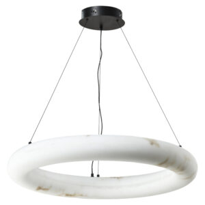 Bílé závěsné LED světlo Richmond Solmira Ø80 cm