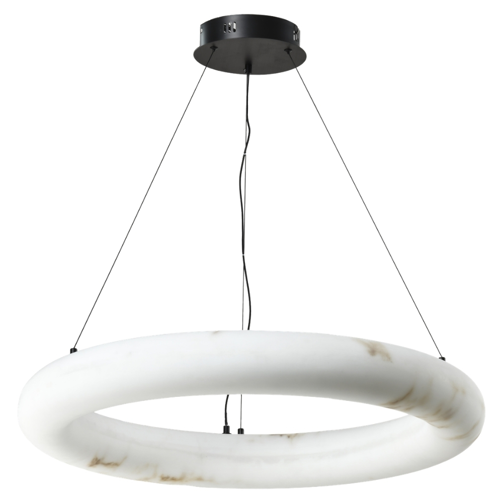 Bílé závěsné LED světlo Richmond Solmira Ø80 cm
