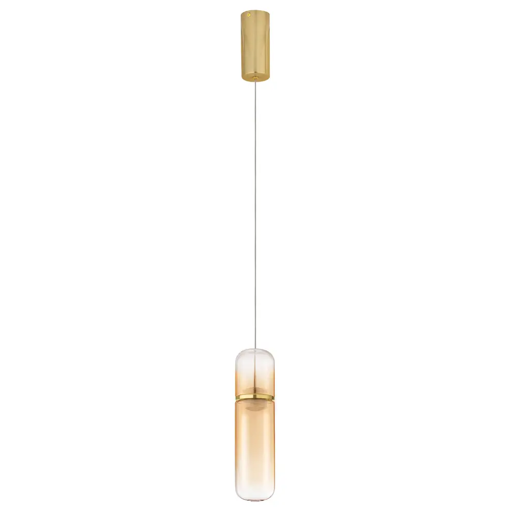 Nova Luce Zlaté skleněné závěsné LED světlo Norma 8 cm