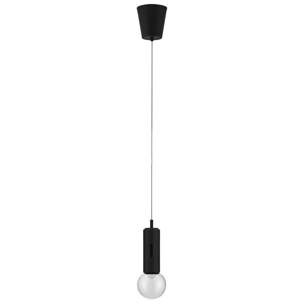 Nova Luce Černé kovové závěsné LED světlo Chronos 12 cm