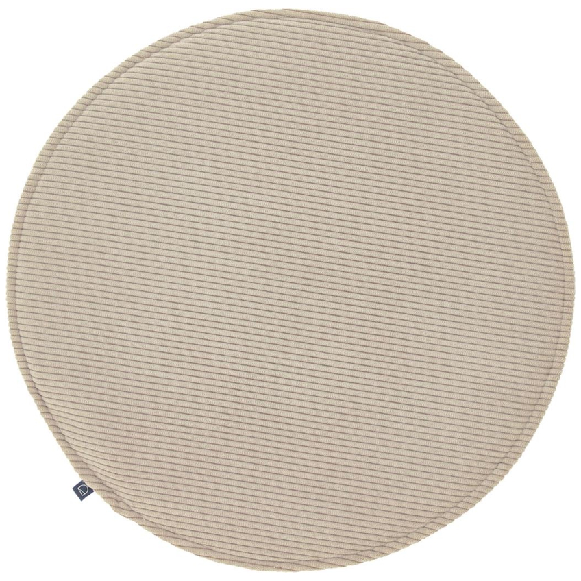 Hnědo šedý manšestrový podsedák Kave Home Sora 35 cm