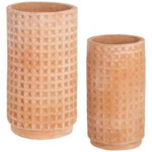 Kave Home Set dvou terakotových květináčů Celi 60/45 cm