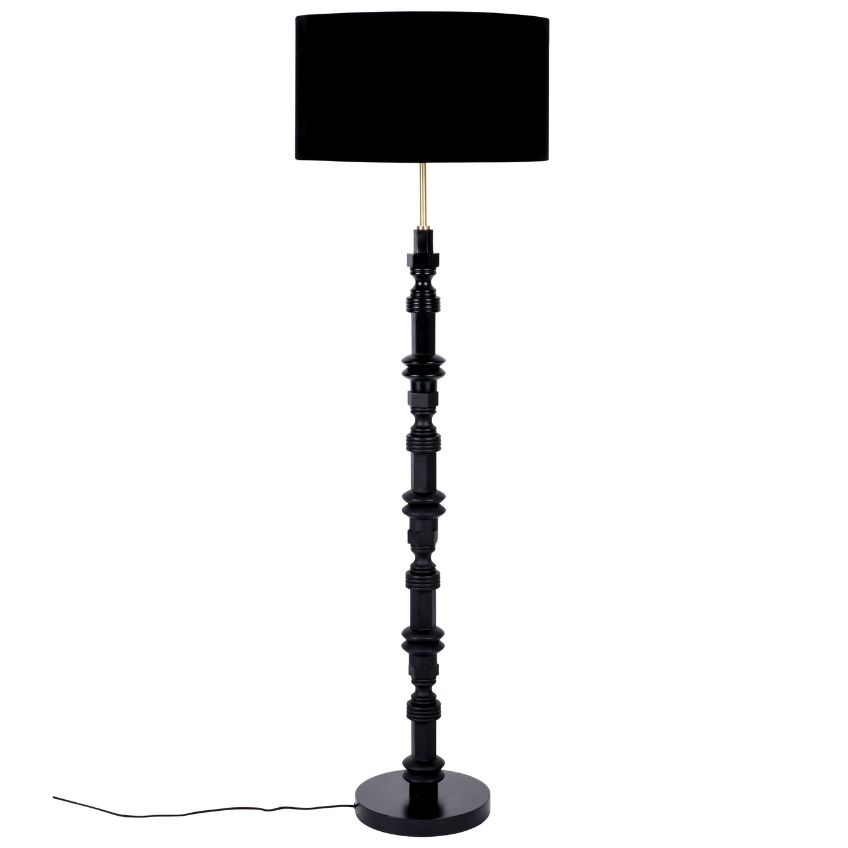 Zuiver Černá látková stojací lampa TOTEM 148 cm