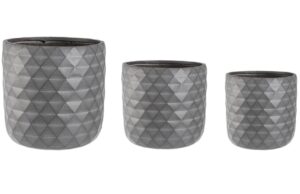 Bizzotto Set tří šedých květináčů Pyramida 30/37/44 cm