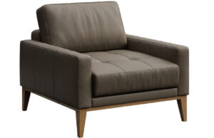Mesonica Světle hnědé kožené křeslo Musso Tufted