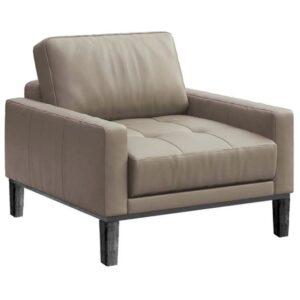 Mesonica Šedé kožené křeslo Musso Tufted
