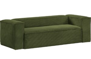 Kave Home Zelená manšestrová pohovka Blok 240 cm