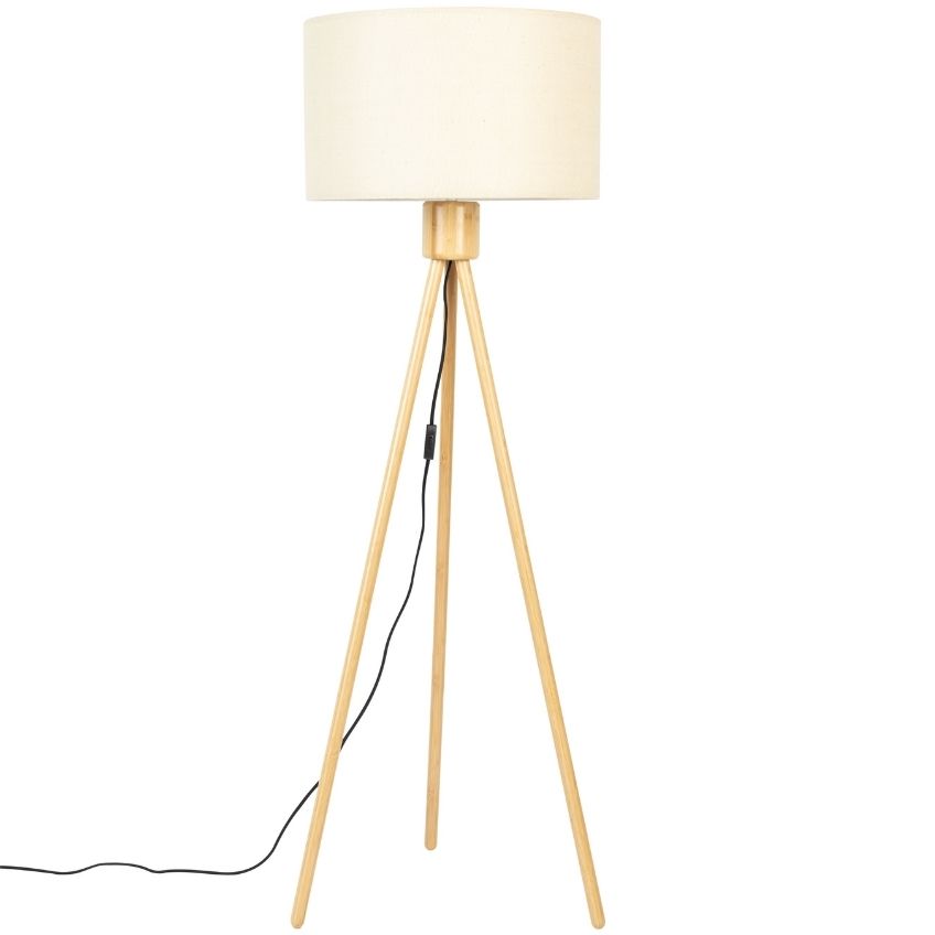 Zuiver Bílá bambusová stojací lampa FAN 155 cm