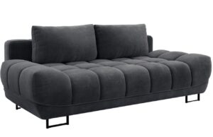 Windsor & Co Tmavě šedá sametová rozkládací pohovka Cirrus 215 cm