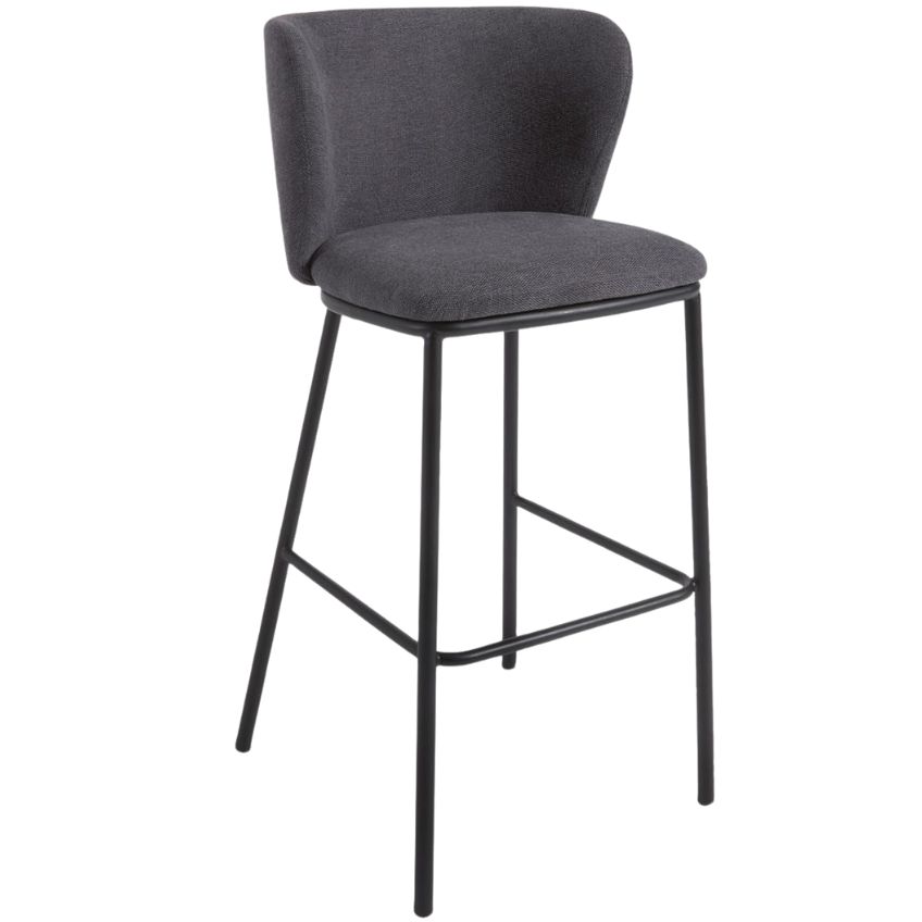 Kave Home Tmavě šedá barová židle Ciselia 75 cm