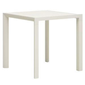Bílý kovový zahradní jídelní stůl Kave Home Culip 77 x 77 cm