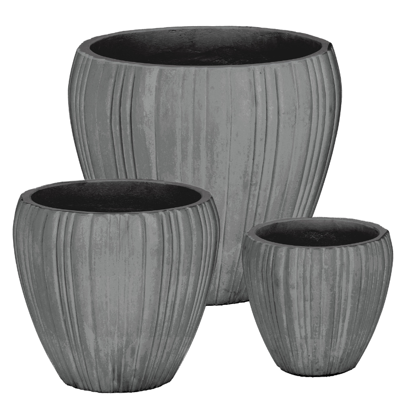 Bizzotto Set cementových zahradních květináčů Halong 30/41/55 cm